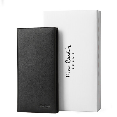 

Pierre cardin long wallet business casual first layer cowhide wallet simple fashion suit bag JFA524073A black