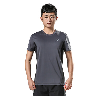 

XTEP Men&39s short-sleeved T-shirt sweatwear sportswear running shirt breathable round neck t-shirt shirt 884229019153 gray S