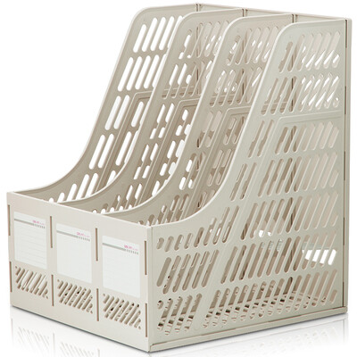 

Right deli 9847 triple three column file basket file box gray