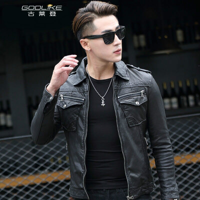 

Men's leather jacket long sleeve autumn witer clothing genuine sheepskin motocycle coat real leather the newest simple style