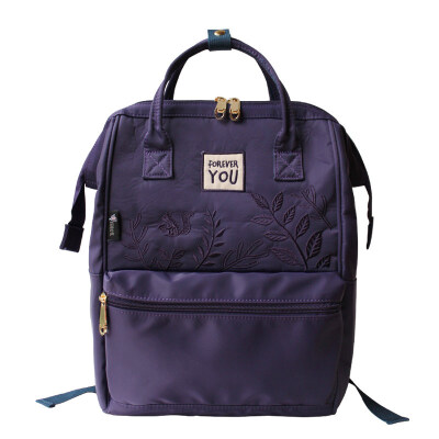 

Flowers princess Foreveryou art fresh shoulder casual art nylon bag backpack 1611BS007 purple