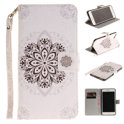 

Datura flowers Design PU Leather Flip Cover Wallet Card Holder Case for IPHONE 7 Plus
