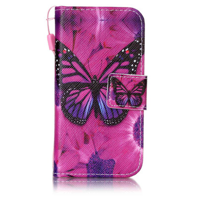 

Black Butterfly Design PU Leather Flip Cover Wallet Card Holder Case for Apple iPod Touch 5