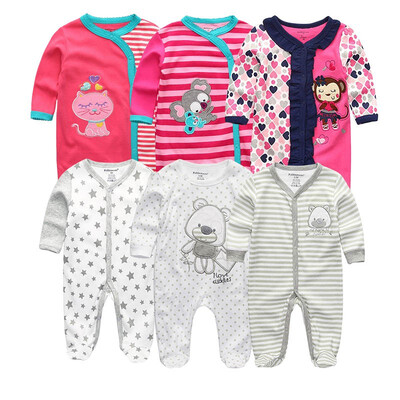 

6PCS Cartoon Unisex Baby Girl Clothes Cotton Jumpsuit Baby Rompers Babywear Newborn Baby Boy Clothes Bebe Girls Clothing Sets
