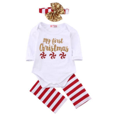 

USA Newborn Baby Girls Romper Jumpsuit Bodysuit Infant Headband Clothes Outfit