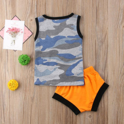 

Newborn Infant Baby Boy Girl Camo Tops T-shirtShort Pants 2Pcs Summer Clothes