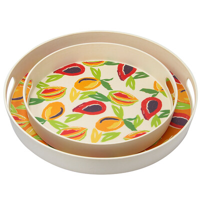 

COECO Bamboo Fiber Round Tray Творческий набор чая Набор для воды Чайная пластина Plate Fruit Plate SR76194 Fruit 2pcs Set