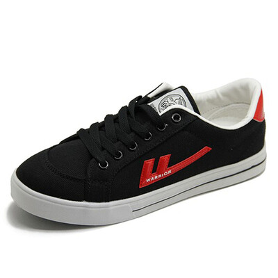 

Warrior) classic front with low to help men casual canvas shoes trend Korean students shoes 3447 black and red 40