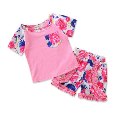 

0Toddler Kids Baby Girl T-shirt TopsPants Summer Casual Outfit Clothes 2PCS Set