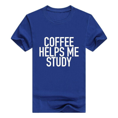 

Coffee Helps Me Study - Funny Student Men Cotton T-Shirt