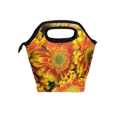 

Insulated Lunch Tote Bag Sunflower Travel Picnic Lunch Handbags Portable Zipper Lunch Bag Box