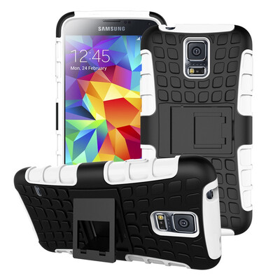 

Fivice Samsung S5 mini Case TPU anti-fall tire pattern back clip bracket phone case