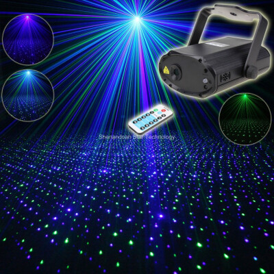 

Remote Blue Green Laser Full Stars Patterns Projector DJ Dance Disco Bar Party Xmas Stage Effect Light Show T170