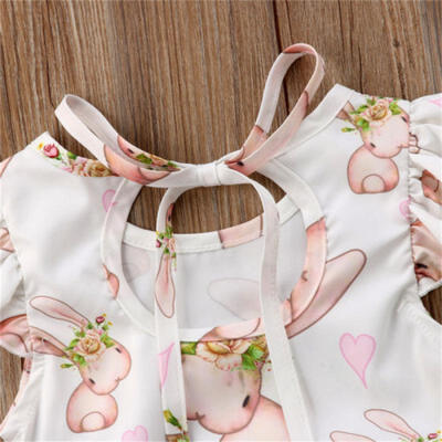 

Newborn Baby Girls Bunny Flower Romper Bodysuit Jumpsuit Outfit Clothes Playsuit