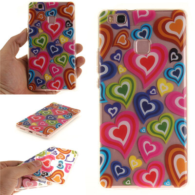 

Colorful love Pattern Soft Thin TPU Rubber Silicone Gel Case Cover for HUAWEI P9 LITE