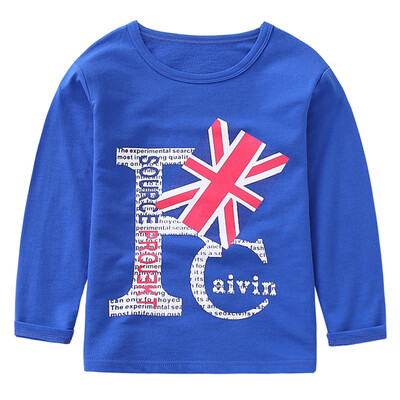 

Mom and Dad (KIDS MAM & DAD) Children's round neck long sleeve T-shirt Boy Print Shirt Blouse Boy Top 52894 Deep Blue 140
