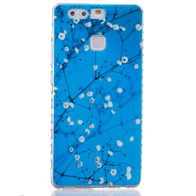 

Plum blossom Pattern Soft Thin TPU Rubber Silicone Gel Case Cover for HUAWEI P9