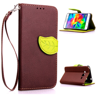 

Brown Design PU Leather Flip Cover Wallet Card Holder Case for Samsung Galaxy Grand Prime/G5306W