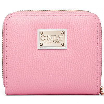 

ONLY new simple leather fashion short paragraph hand wallet L-1511159 pink
