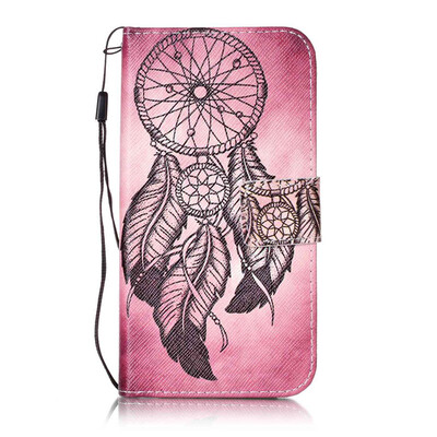 

Maroon Wind Chimes Design PU Leather Flip Cover Wallet Card Holder Case for Huawei Y625