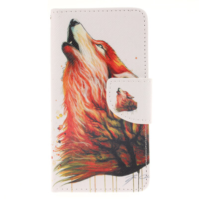 

Brown wolf Design PU Leather Flip Cover Wallet Card Holder Case for SAMSUNG Galaxy Note 5