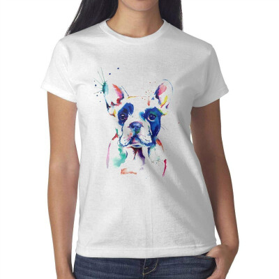 

Melinda Cute Funny French Bulldog Girls White t-Shirt Cotton Leisure T-Shirts