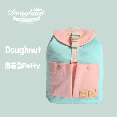 

Doughnut Zhou Ruo Xue Patty Donut Travel Backpack Mini Backpack Casual Small Bag Light Coral Green