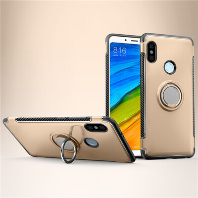 

Fivice Xiaomi Redmi note 5 case PC metal ring shell magnetic car bracket TPU phone case