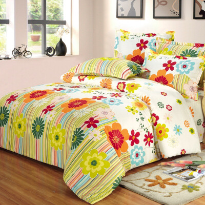 

Jingdong Supermarket Aiwei Bedding Home Textiles Bedding Four-piece Cotton Bedding Set 12 Bed Vientiane Update