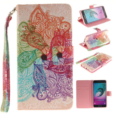 

Colorful flowers Design PU Leather Flip Cover Wallet Card Holder Case for SAMSUNG GALAXY A5 2016A510