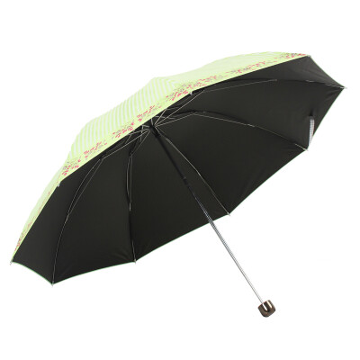 

Jingdong Supermarket] Paradise umbrella UPF50 + increase reinforcement black silk screen striped flower three fold rigid bar steel sunny umbrella sun umbrella orange 30056ELCJ