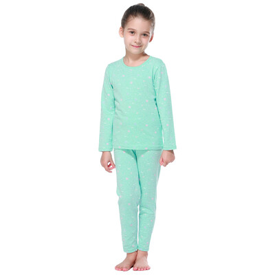 

Red beans (Hodo) children's underwear set female large children's cotton ammonia 97% cotton home service pajamas suit HD6012 green 110