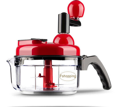 

Hand crank food processor chopper