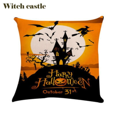 

Happy Halloween Cotton Linen Home Decorative Throw Pillow Case Cushion Cover New