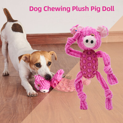 

Dog Chewing Toy Plush Pig with Chew Guard Interactive Non-toxic Durable Chew Bite Toy for Dog Puppy Large Size