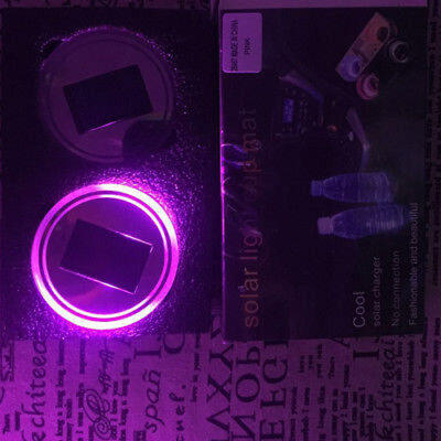 

5 Color Optional Cool Solar Led Light 68cm Cup Holder Pad Mat For Auto