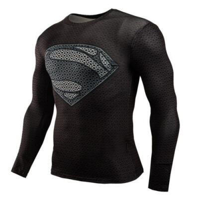 

Super Hero T-shirt Long Sleeve Compression Sport 3D Men Fitness Cycling CA