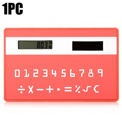 

1PC Mini Slim Credit Card Pattern Solar Power Pocket Calculator