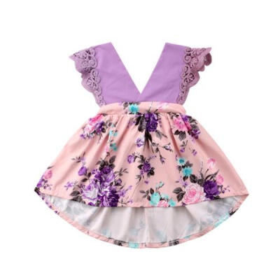 

USA Kid Baby Girls LittleBig Sister Lace Flower Romper Dress Outfit Clothes Set