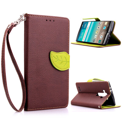 

Brown Design PU Leather Flip Cover Wallet Card Holder Case for LG G4/H818
