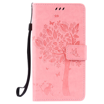 

Pink Tree Design PU кожа флип крышку кошелек карты держатель чехол для HTC 830
