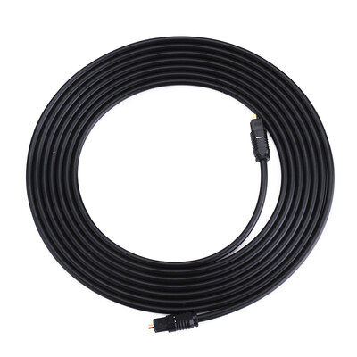 

Cinyobo fever digital optical fiber audio interface SPDIF TOSLINK interface connector TV audio amplifier fiber black 8 meters