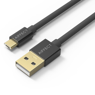 

Eiffel AIFFECT UM2A1-BR15 aluminum shell security cable mobile phone flat panel data cable Micro USB power cord support millet Huawei&other deep dark black 15 meters