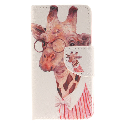 

Giraffe Design PU Leather Flip Cover Wallet Card Holder Case for LG Leon