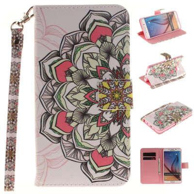 

Multilateral flowers Design PU Leather Flip Cover Wallet Card Holder Case for SAMSUNG GALAXY S6 Edge Plus