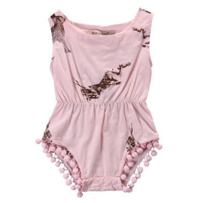 

Kids Infant Baby Girls Rabbit Bunny Romper Jumpsuit Outfits Sunsuit US Stock