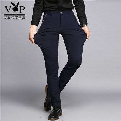 

Playboy VIP Collection PLA619 Business casual Slim stretch Вскользь брюки Мужской синий 40