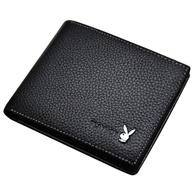 

Playboy Playboy Men&39s Multi-function Wallet Business Short Money Chuck Cushion Leather Leather Dolls Multi-Card Wallet PAA2322-6B Black
