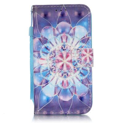 

Colourful Flower Design PU Leather Flip Cover Wallet Card Holder Case for SAMSUNG S4