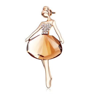 

Crystal Style Brooches Female Swarovski Elements Crystal Ballet Girl Birthday Gift Send Girlfriend Send Valentine Tanabata Gift Birthday Gift Gold